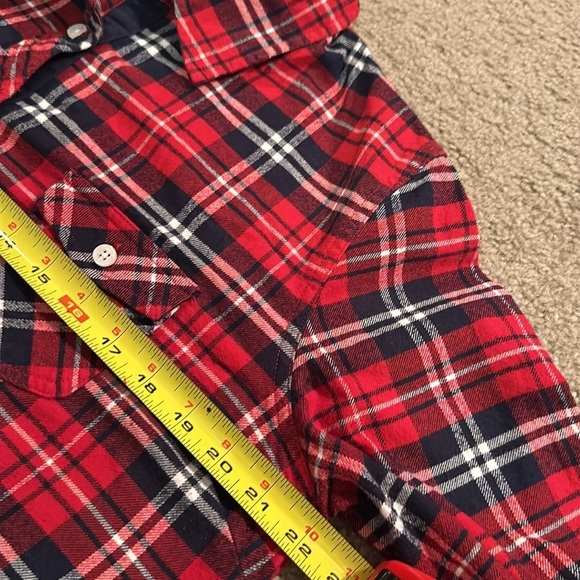 Original Weatherproof Red Blue White Cotton flannel Button Size XL - Picture 10 of 12